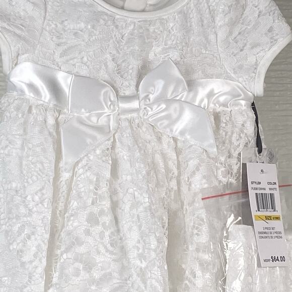 NWT Mia & Mimi White Christening Gown Dedication Dress 0-3 Months 3M Baby Girls - Picture 3 of 8